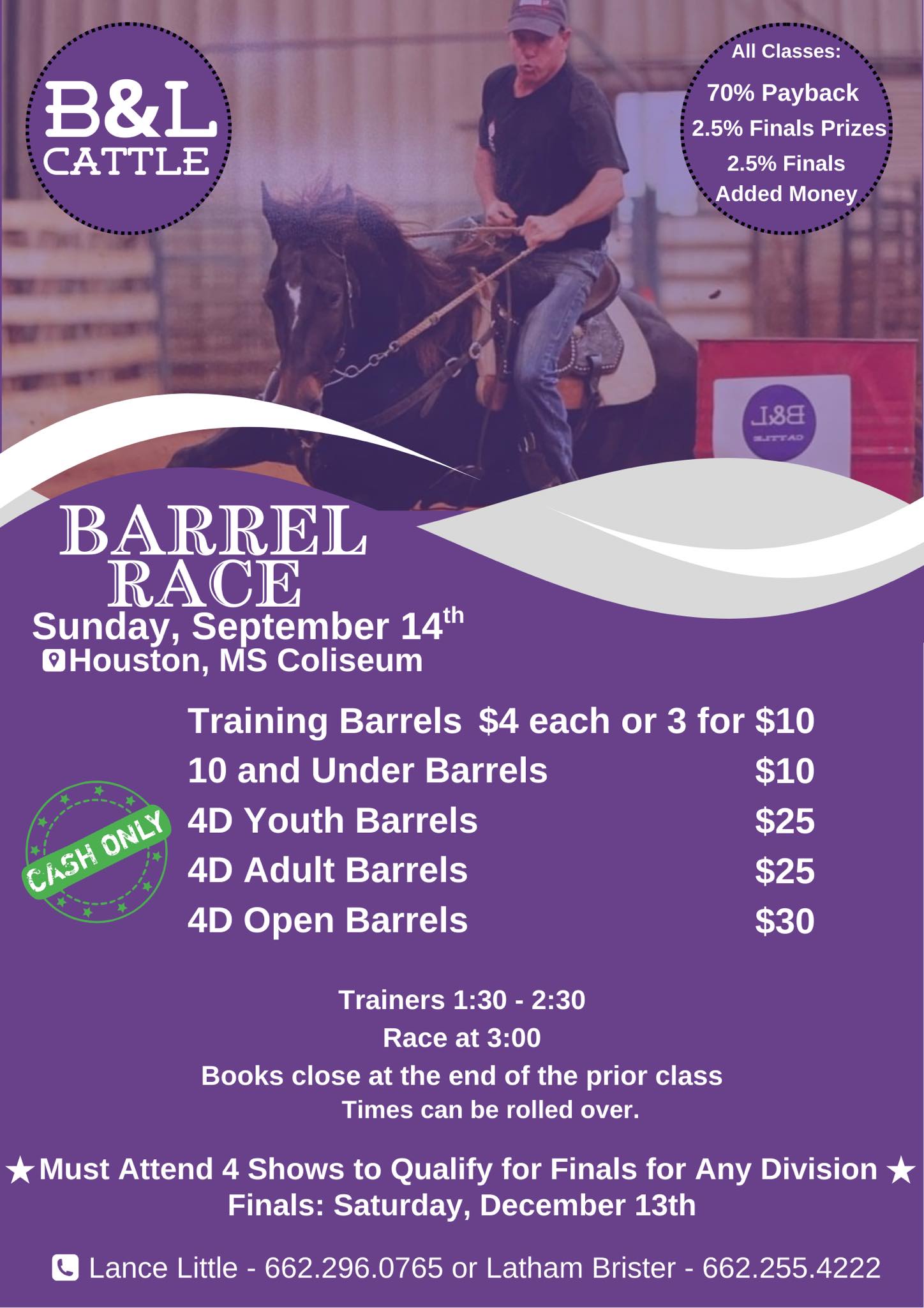 B&L - 📣🏇 Barrel Racers! Don’t forget — our next race is THIS Sunday! We ...