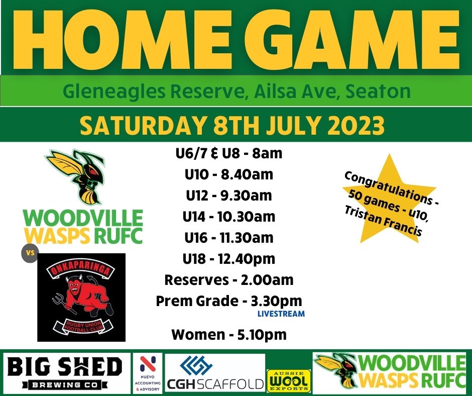We take on the mighty Onkas... - Woodville Wasps Rugby Club