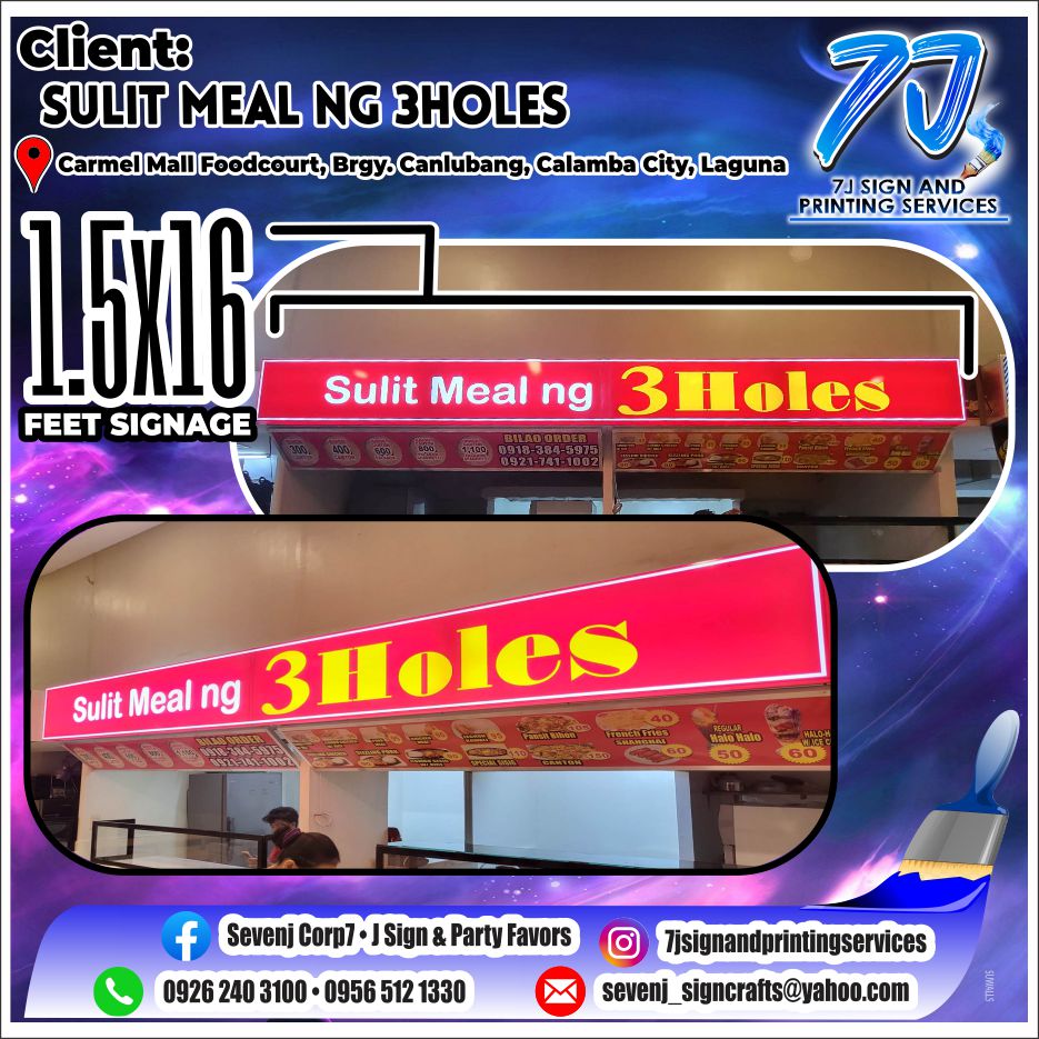 Sulit Meals Ng 3Holes... - 7J Sign and Printing Services