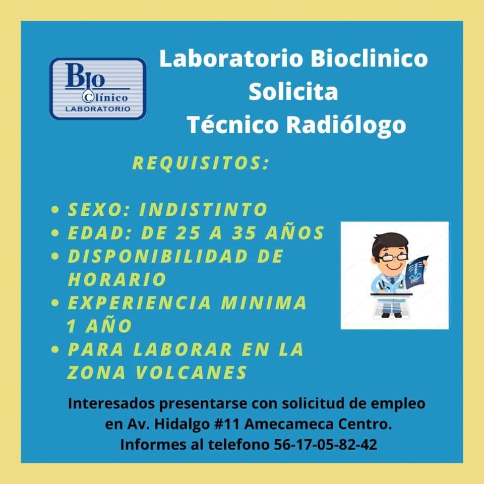 Laboratorio Bioclínico - Para laborar en Unidad Juchitepec. | Facebook