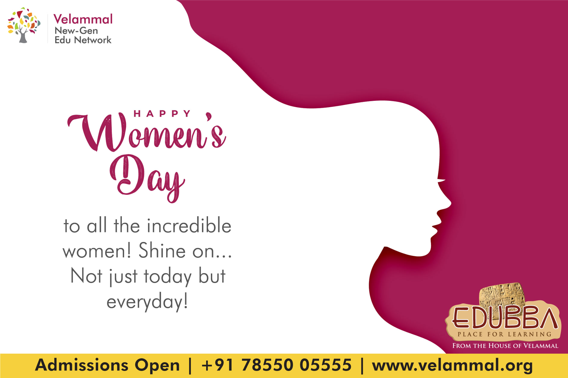 Happy Women's Day! #Velammal... - Edubba School Medavakkam