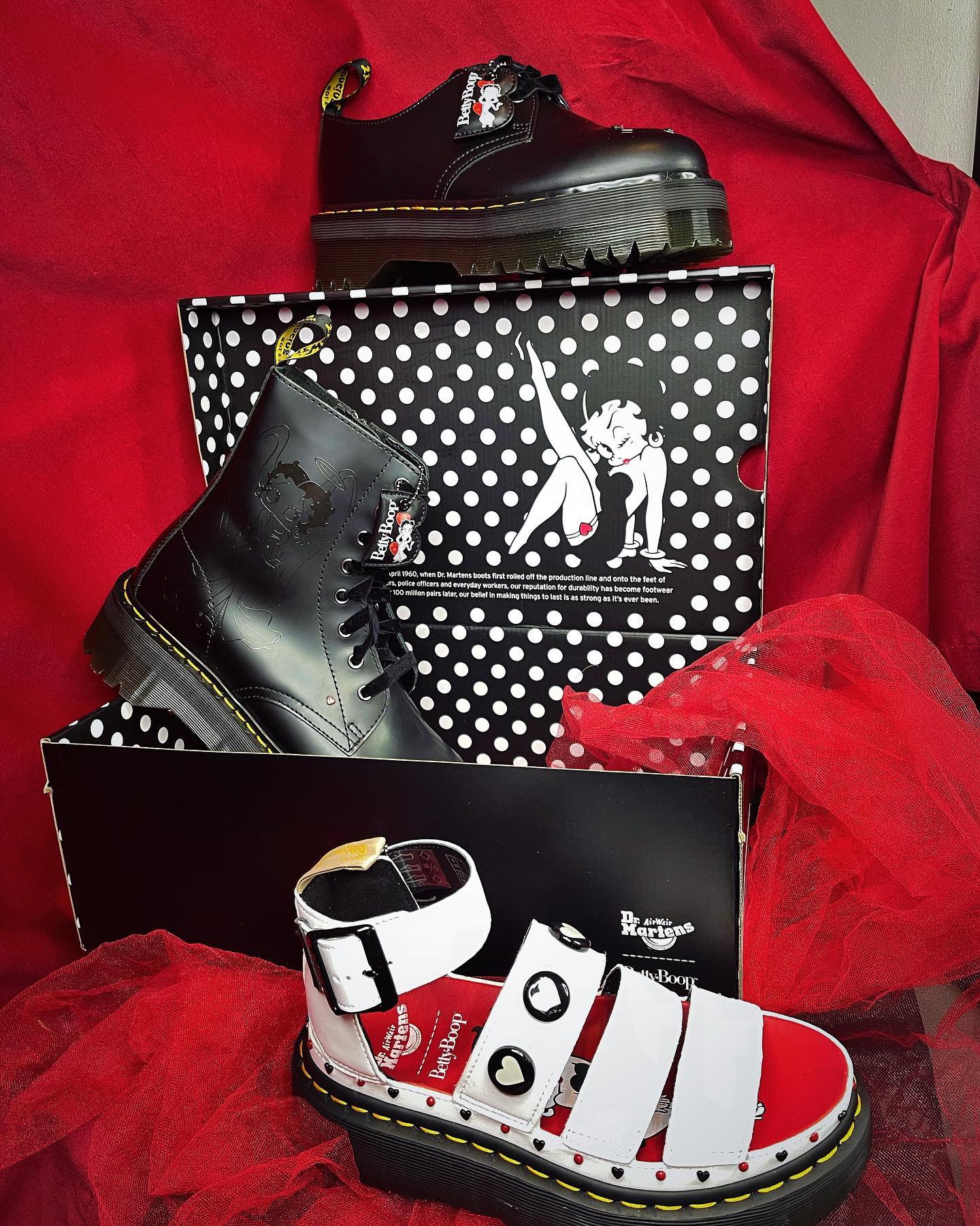 DM'S X Betty Boop | Our Jadon Betty Boop boot and 1461 Quad Betty