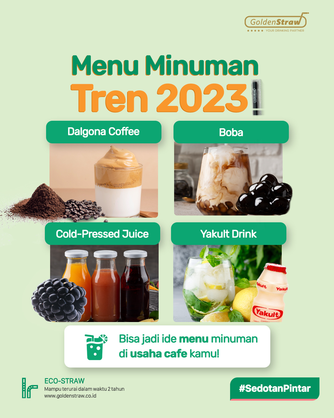 Menu minuman yang sedang tren di... - Golden Straw Indonesia