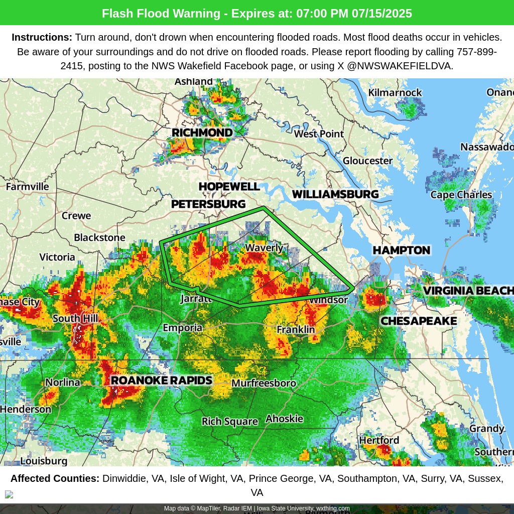NorCast - 03:52 PM 07/15/2025 | Weather Alert: Flash Flood Warning for ...