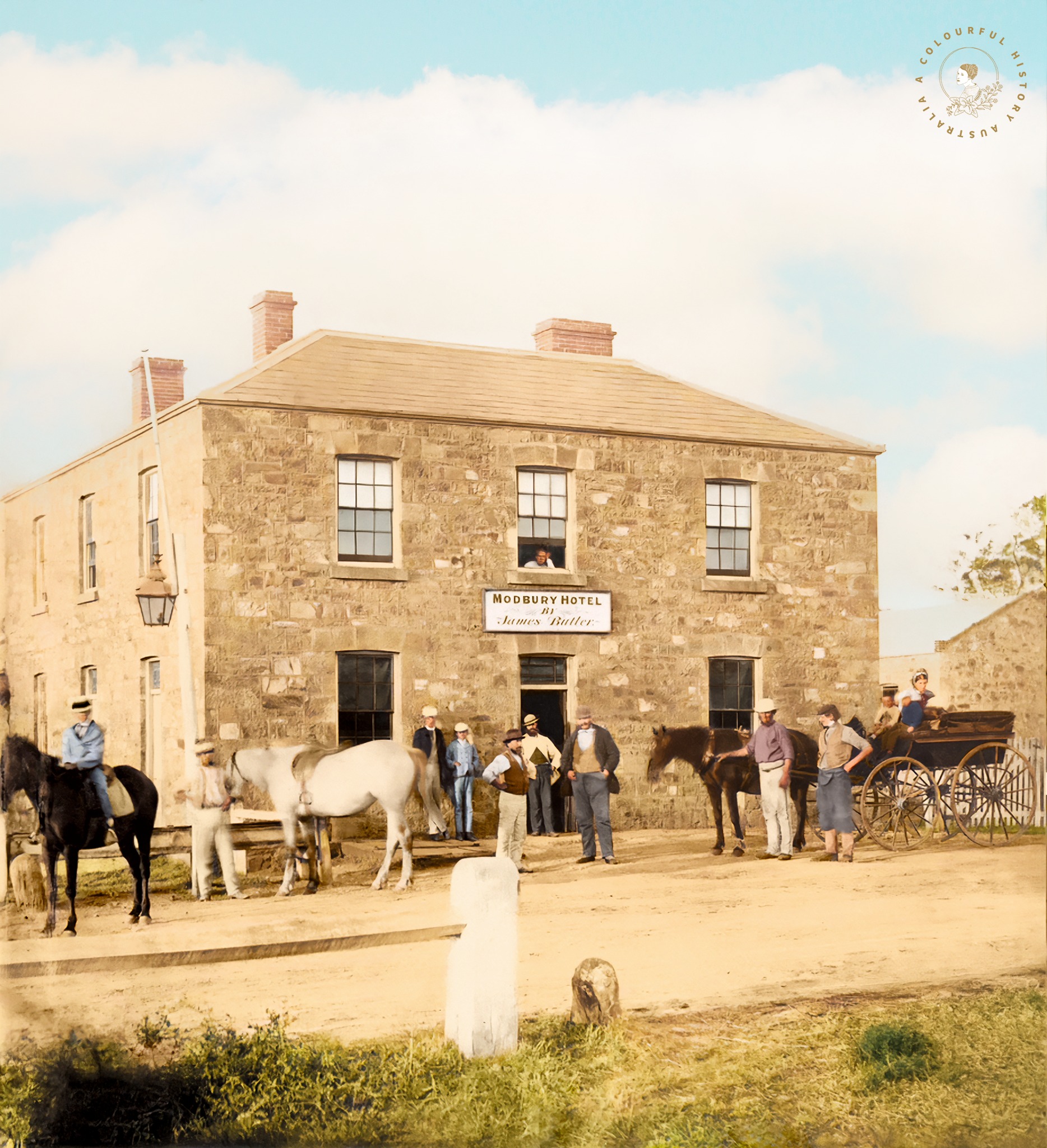 A Colourful - MODBURY, SOUTH AUSTRALIA 1872 Are you heading to the pub ...