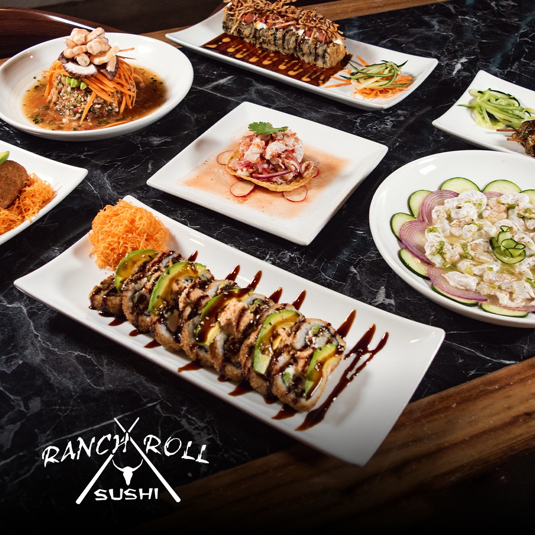 Esta puede ser tu mesa de comida en... - Ranch Roll Sushi