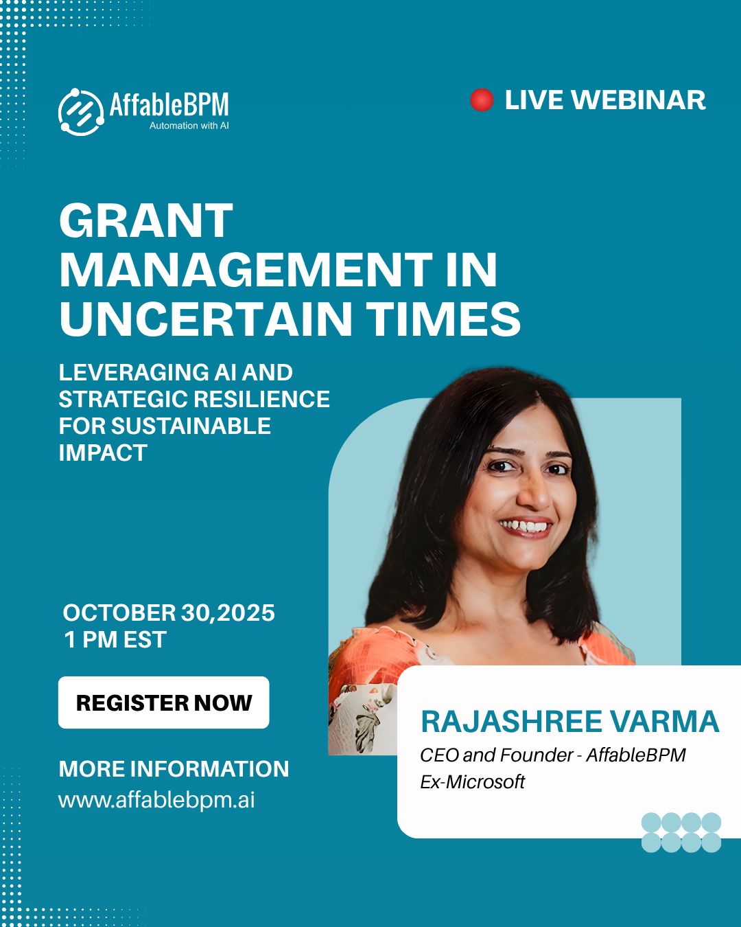 Automation - 🎙️ Meet Our Webinar Speaker — Rajashree Varma We’re proud ...