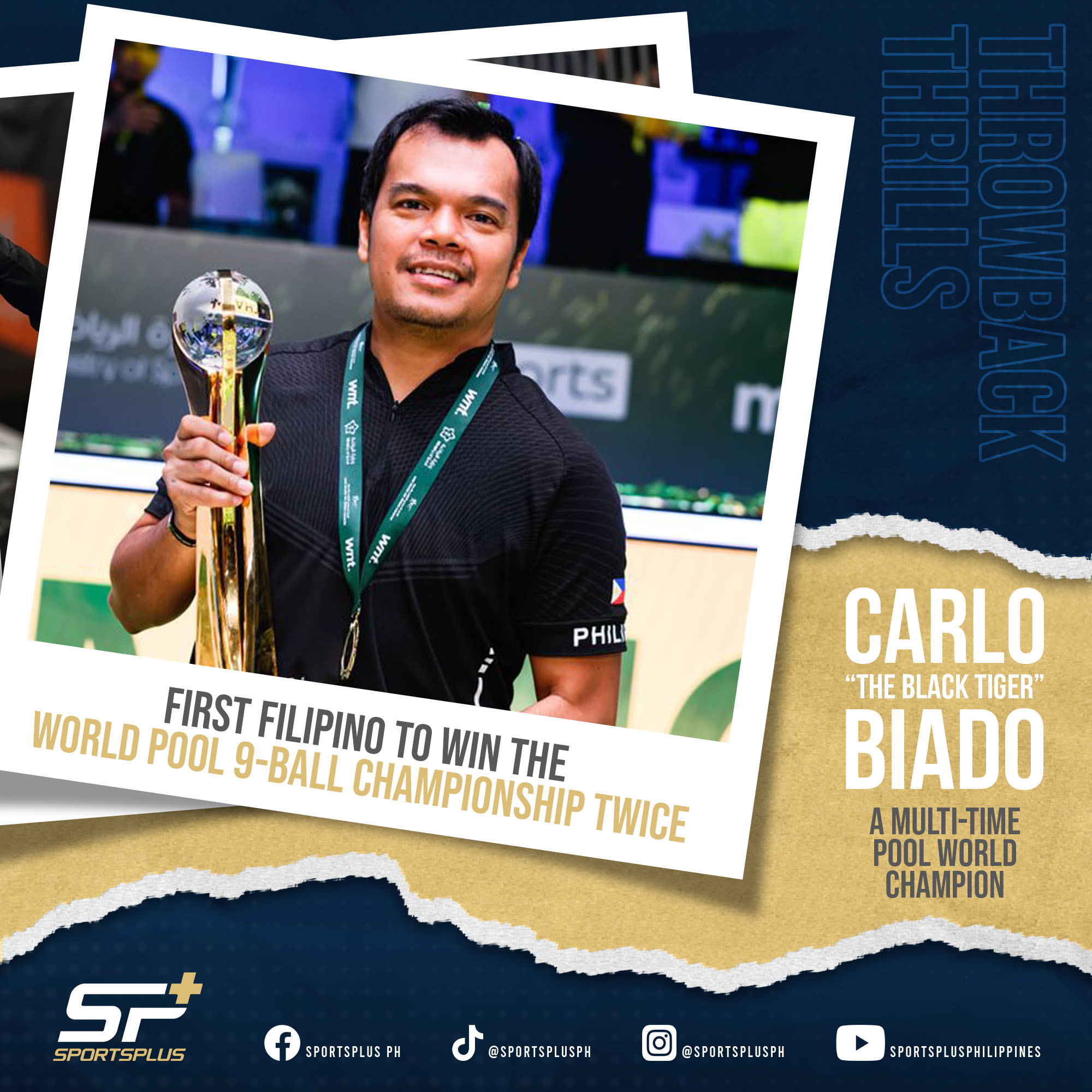SportsPlus - Twice on Top of the World! 🎱 Carlo Biado becomes the first ...
