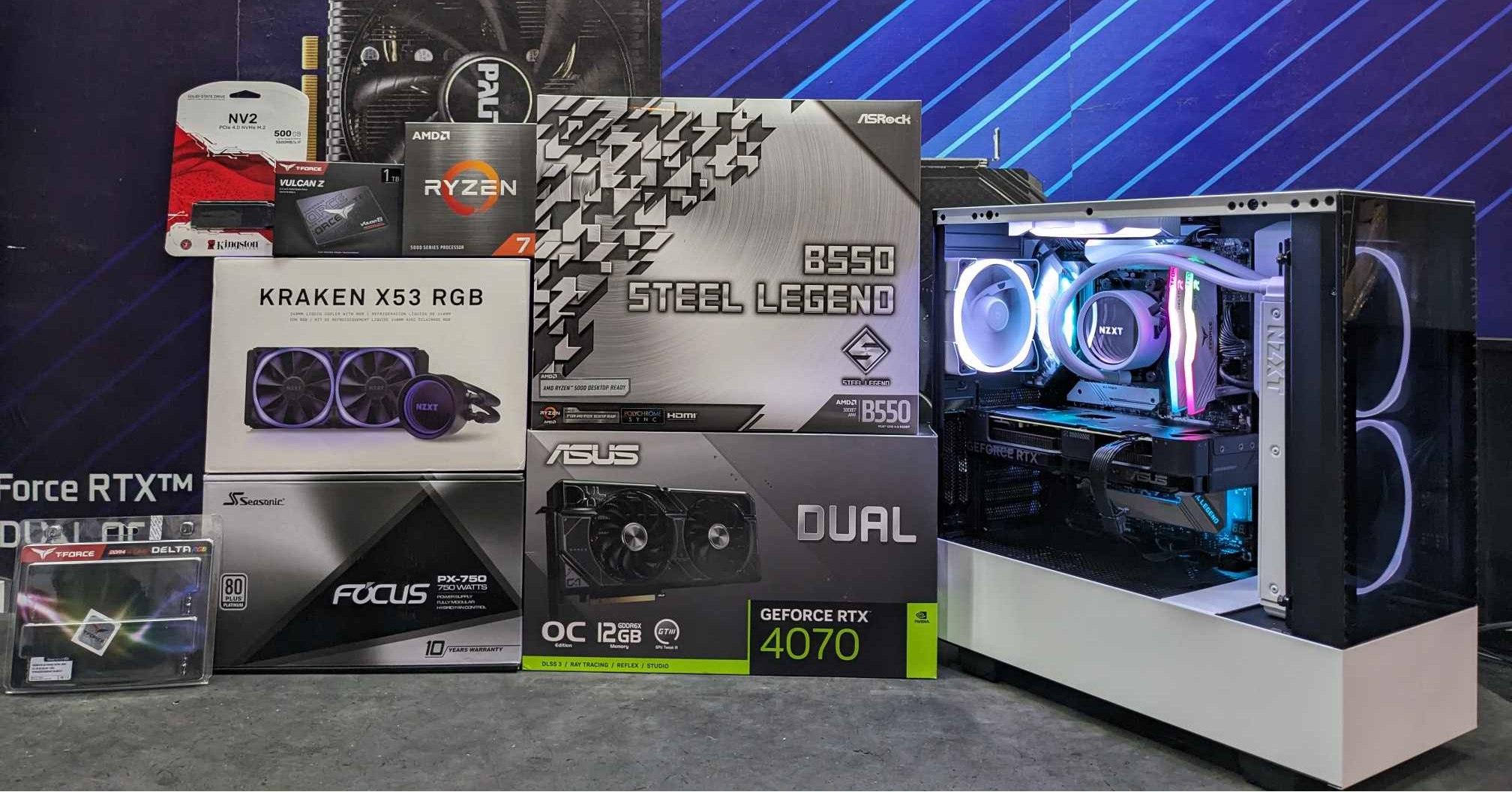 Gaming PC build with Ryzen 7 5700 and GeForce RTX 4070
