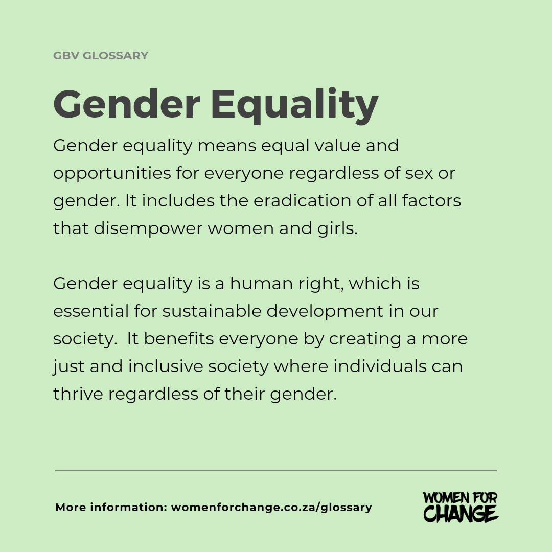 ️ GBV Glossary ️ Gender equality... - Women For Change