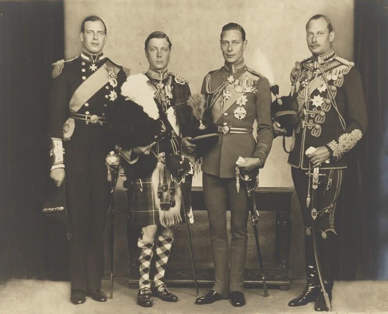 King George VI with brothers in 1931