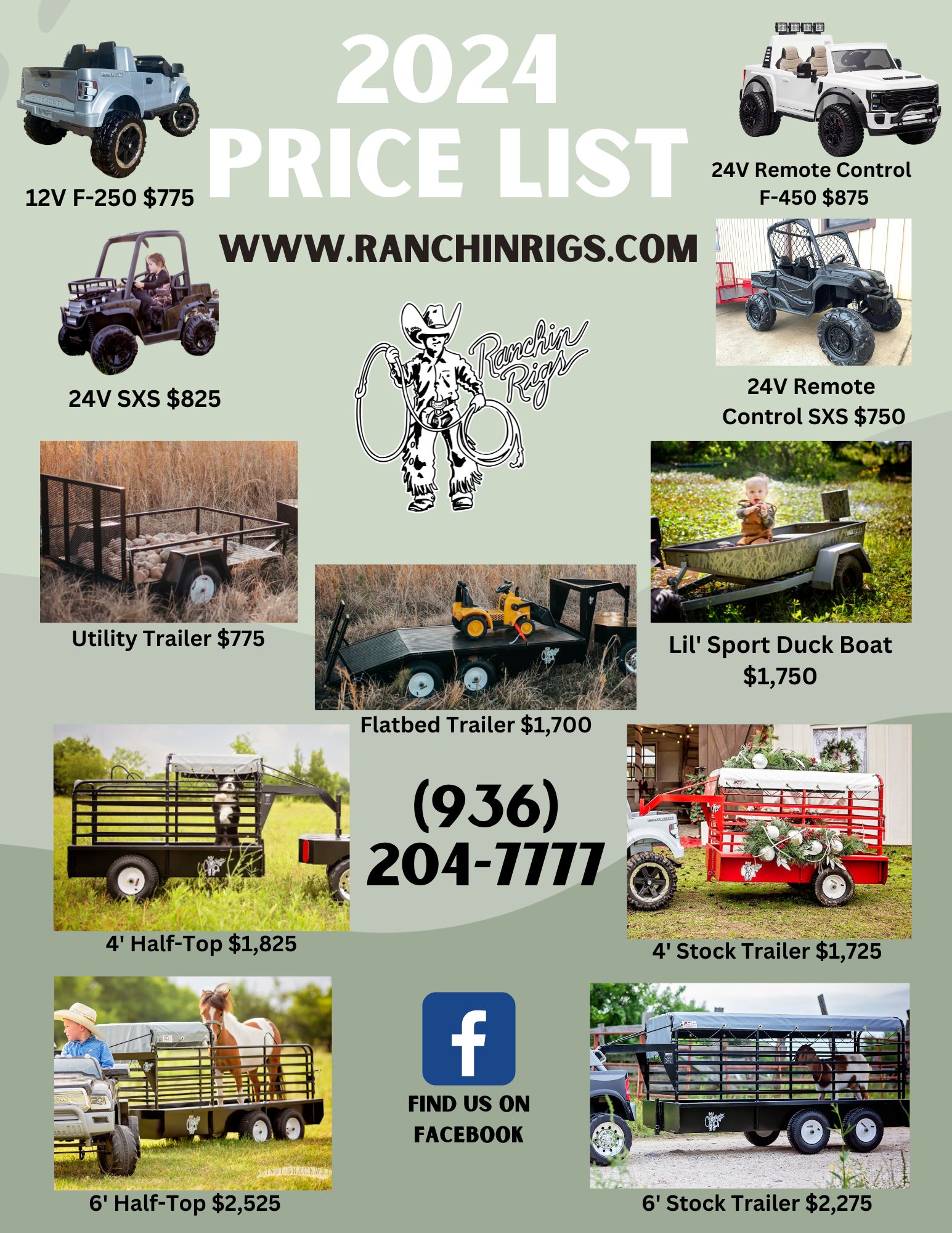 Ranchin Rigs - 2024 Price List Prices HAVE NOT increased.... | Facebook