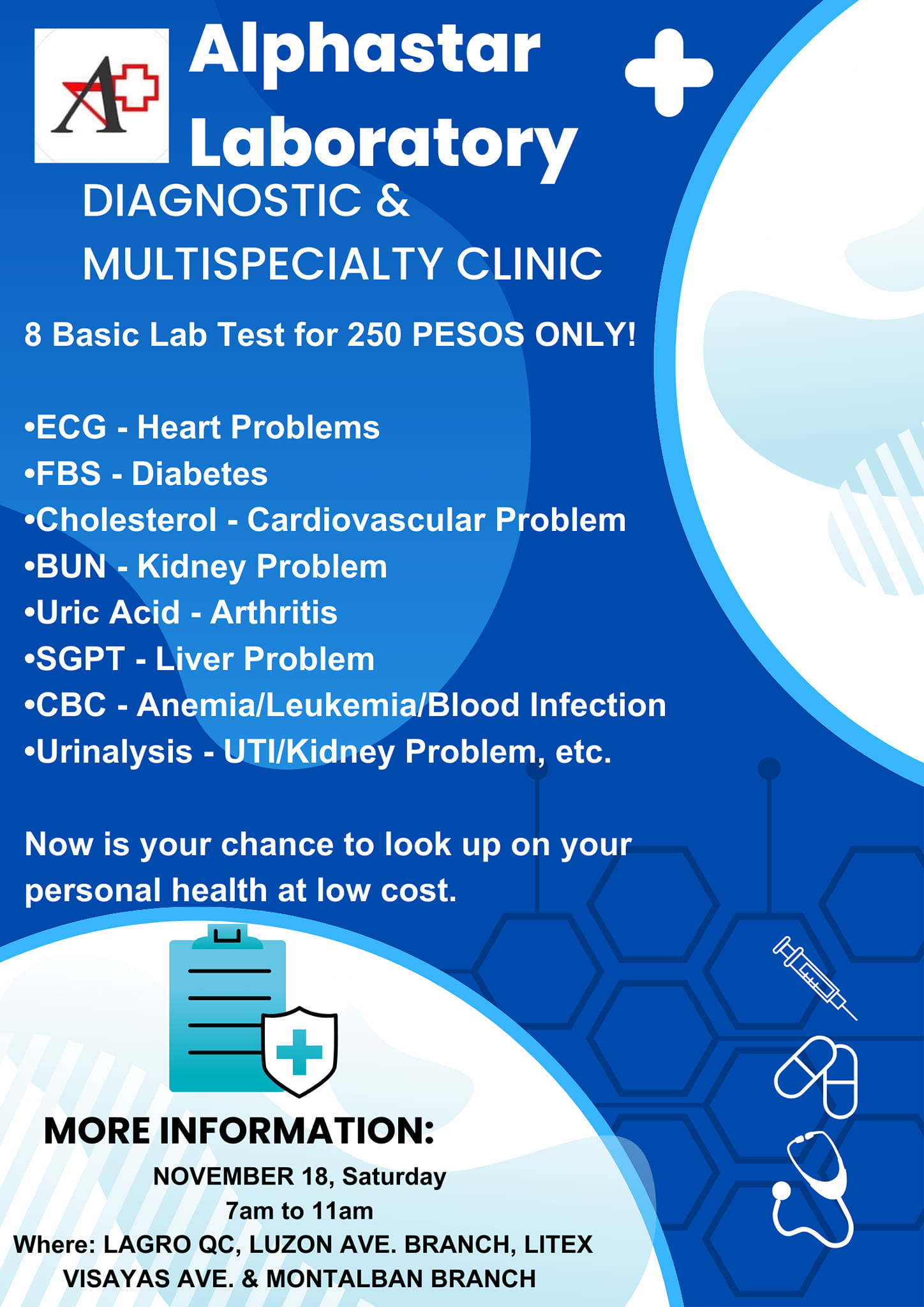 Juanellie’s - 8 Basic Lab Test for 250 pesos only!!! •FBS - Diabetes ...