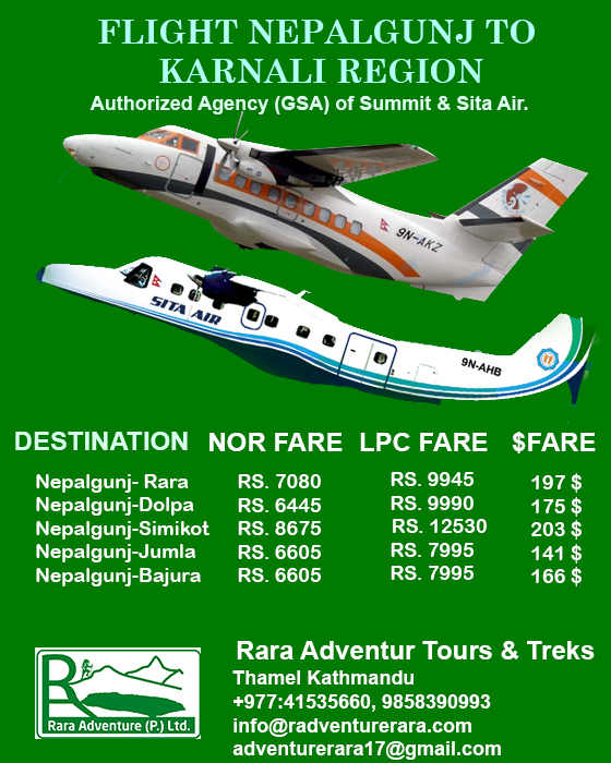 Flight ticket cost form Nepalgunj to Rara, Dolpa, Simikot, Jumla ...