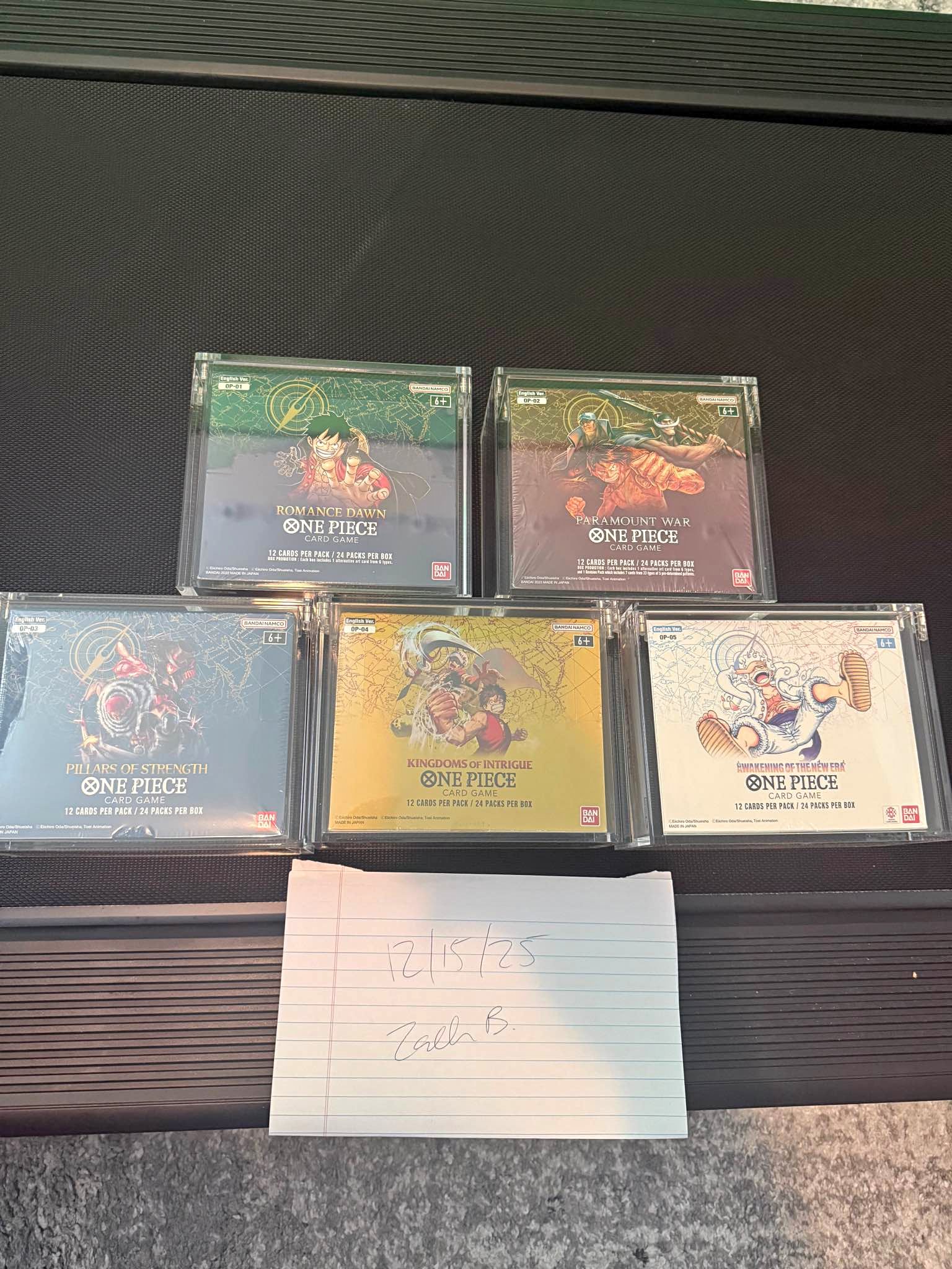 One Piece OP1 - OP5 Sealed Booster Boxes - Music - Canton, Georgia ...