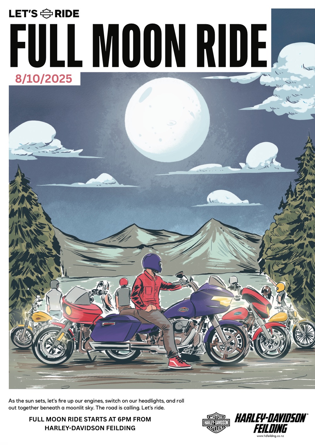 Twilight Rides (Full Moon Ride) - Harley Davidson Feilding