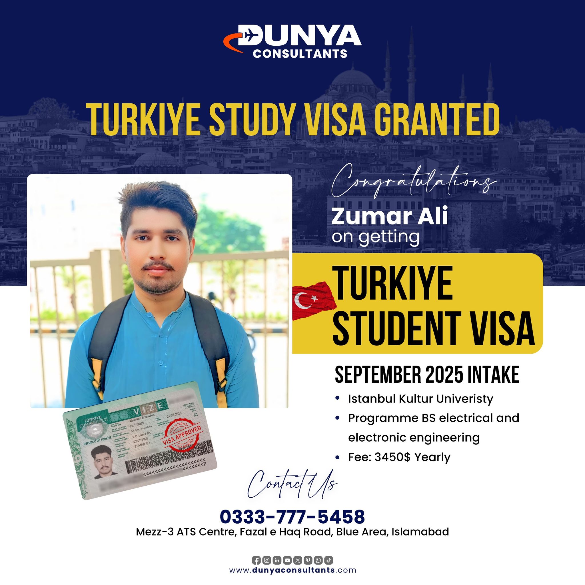 Congratulations Zumar... - Dunya Consultants - Islamabad | Facebook