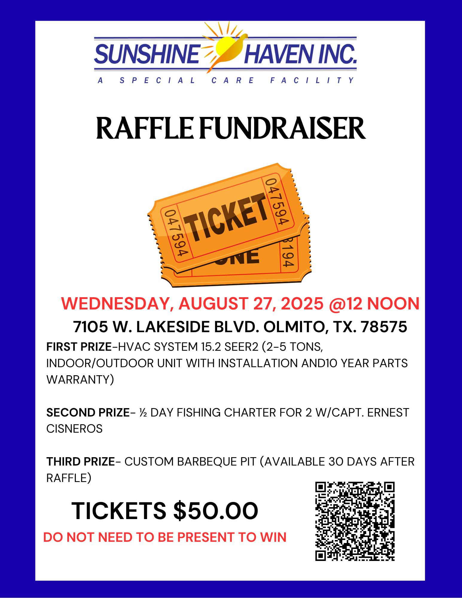 Sunshine - 🎟️ SUNSHINE HAVEN RAFFLE FUNDRAISER! - ONLY 50 Tickets Left ...