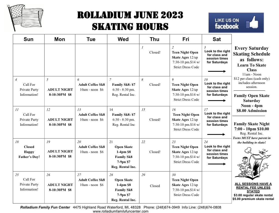 Rolladium - 🌸 🛼 JUNE SCHEDULE 🛼🌸 SUMMER day sessions start Wed 6/21! # ...