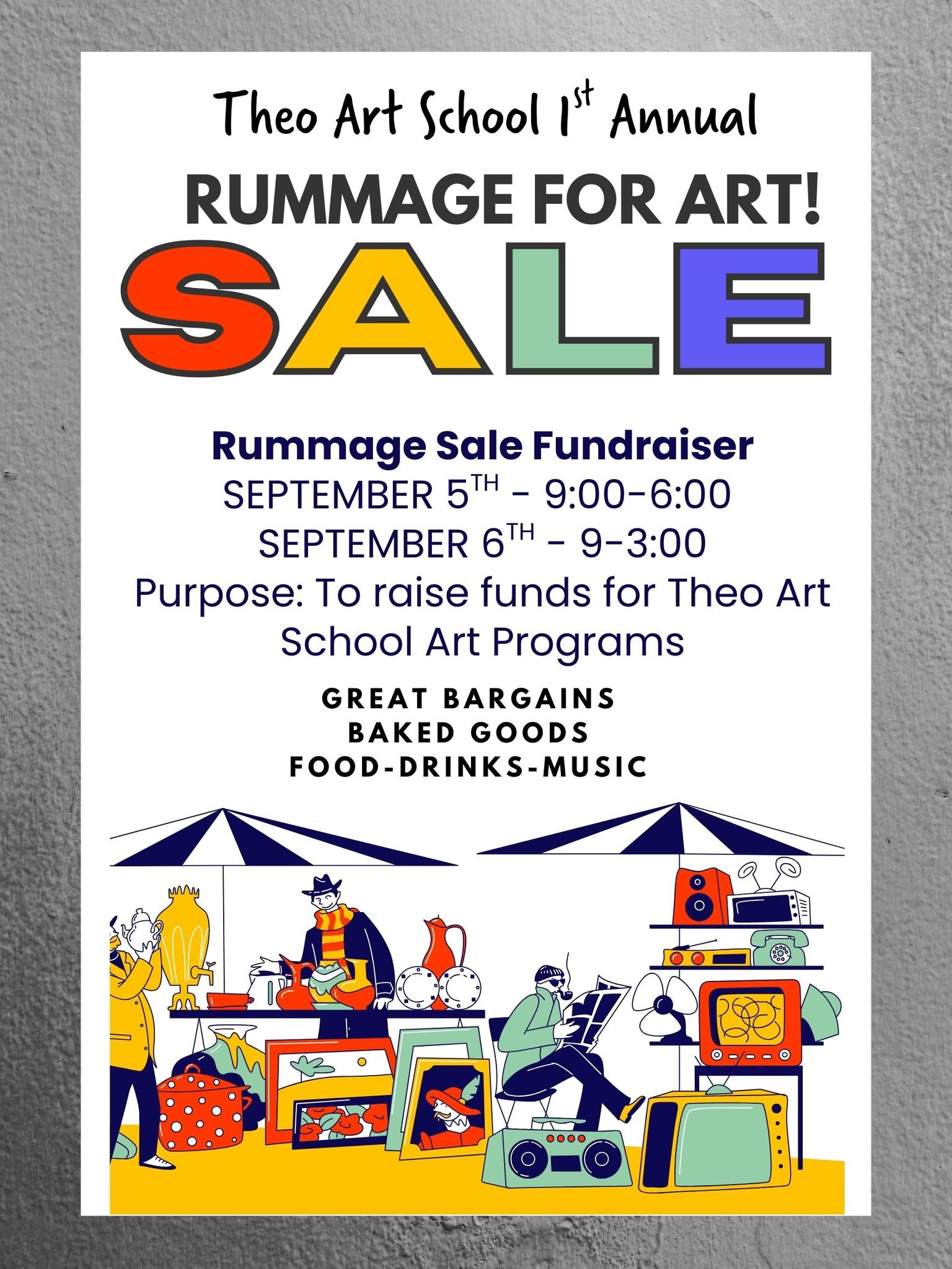 Theo Art School 1st Annual- RUMMAGE FOR ART-Rummage Sale Fundraiser