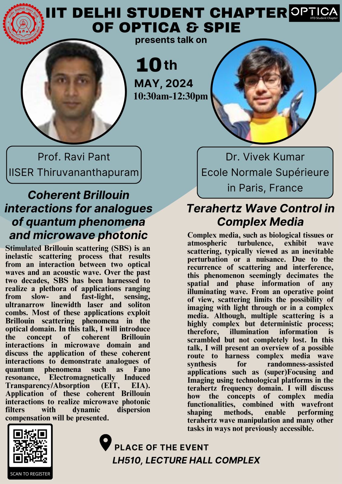 IIT - Greetings from IIT Delhi student chapter of OPTICA/SPIE !! We are ...