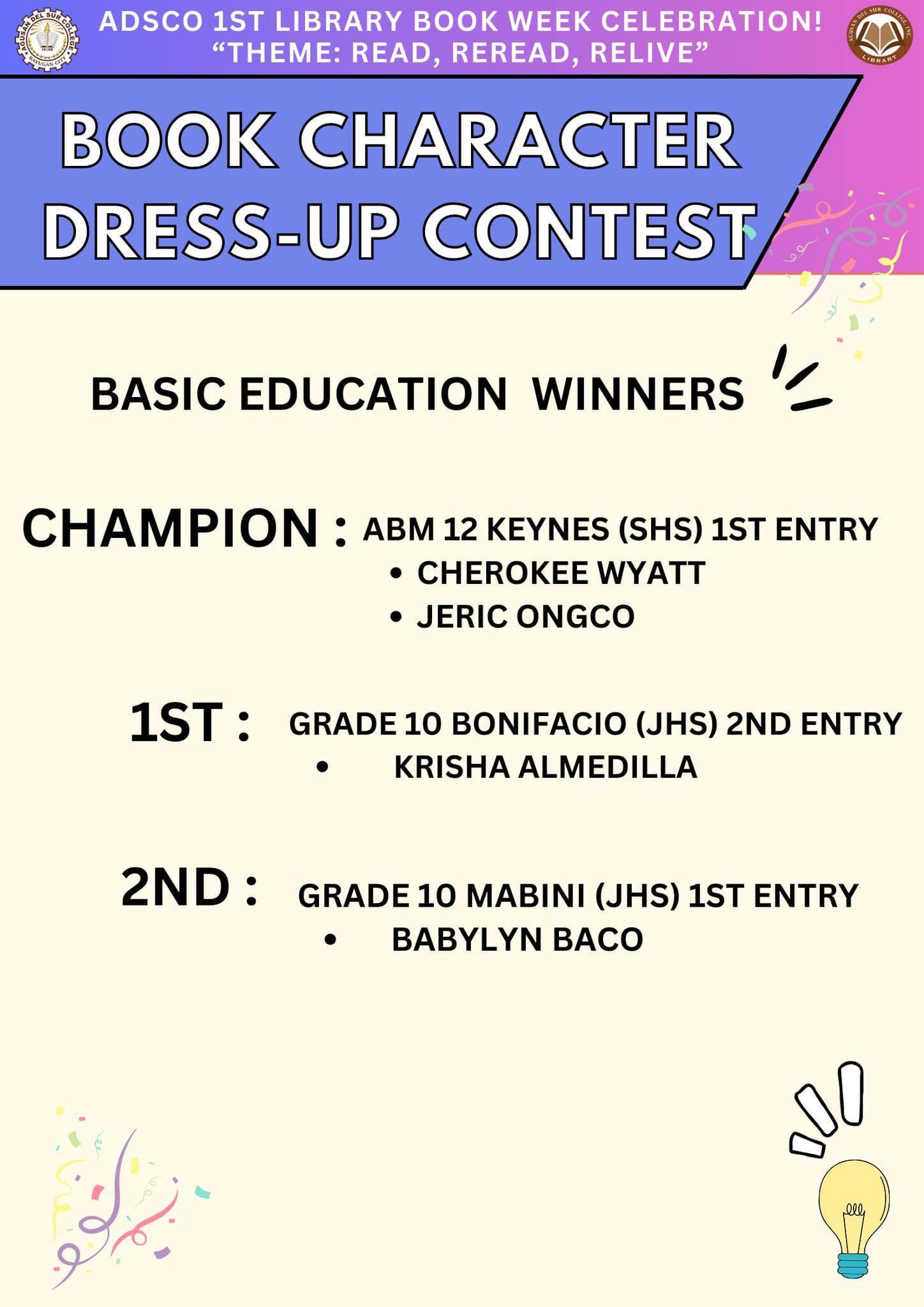 Congratulations to the winners of the different contests in the 1st ...