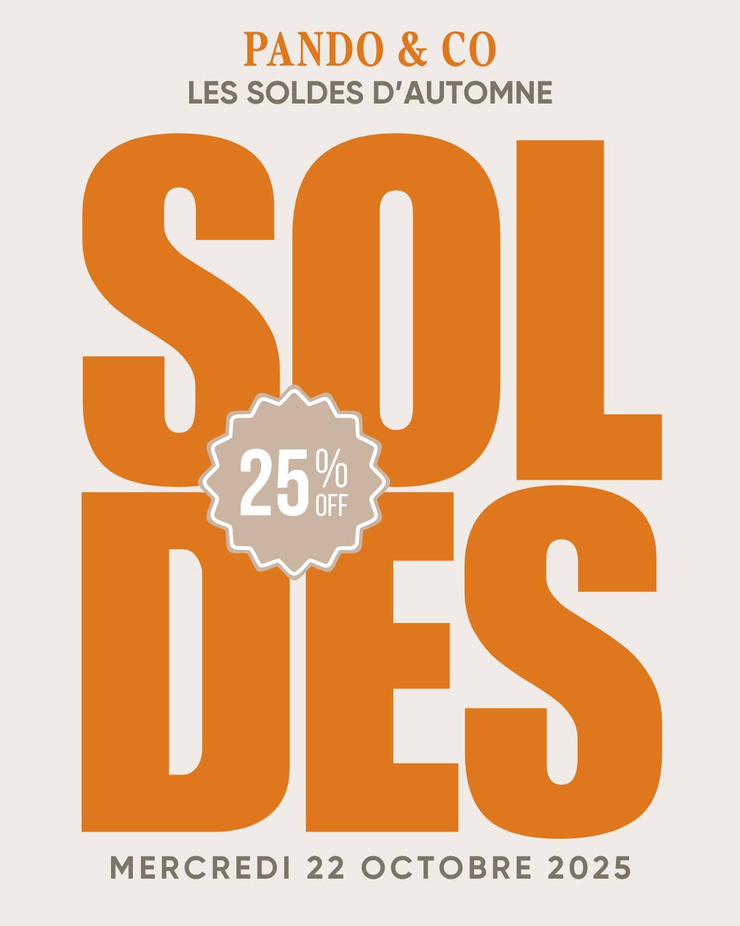 Pando - Les soldes d’automne sont officiellement commencés chez Pando ...