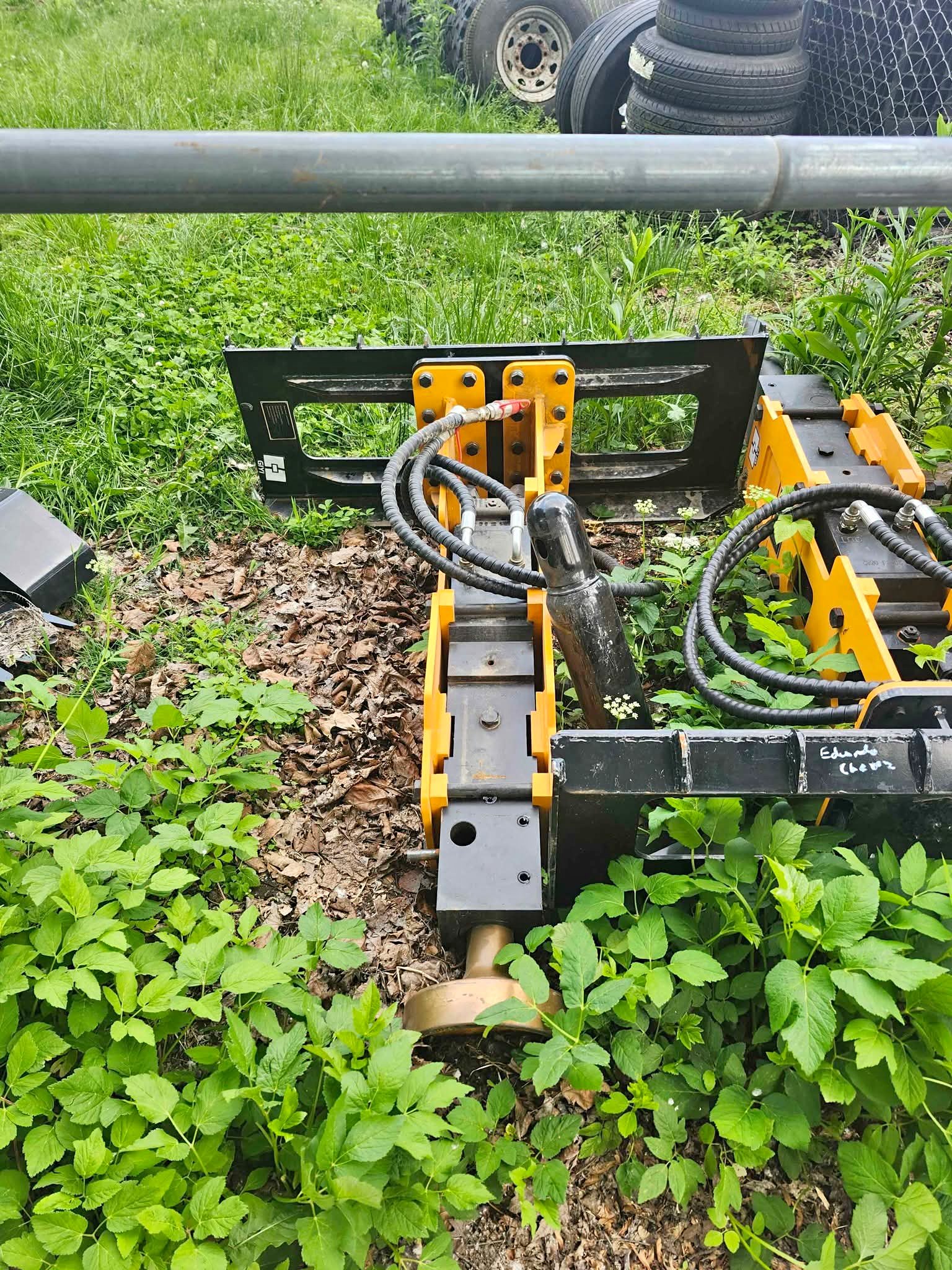 Skid steer post pounder driver fence post installer universal hookup ...