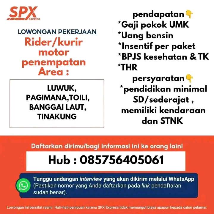 Info Lowongan Kerja Kab Banggai (Luwuk Dan sekitarnya) | Facebook
