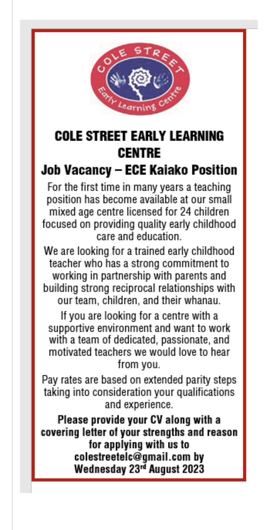 Cole Street Early Learning Centre | Masterton
