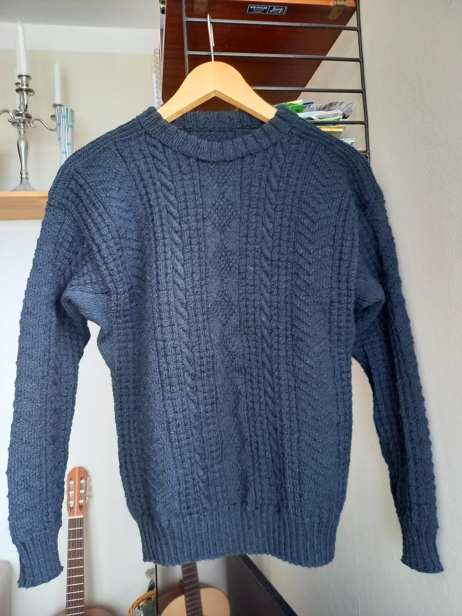 My second Gansey just completed. This one for my partner Jez 