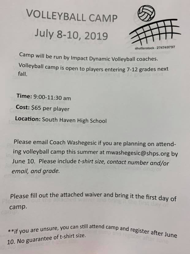 Here are pics of the camp flyer... - South Haven Volleyball