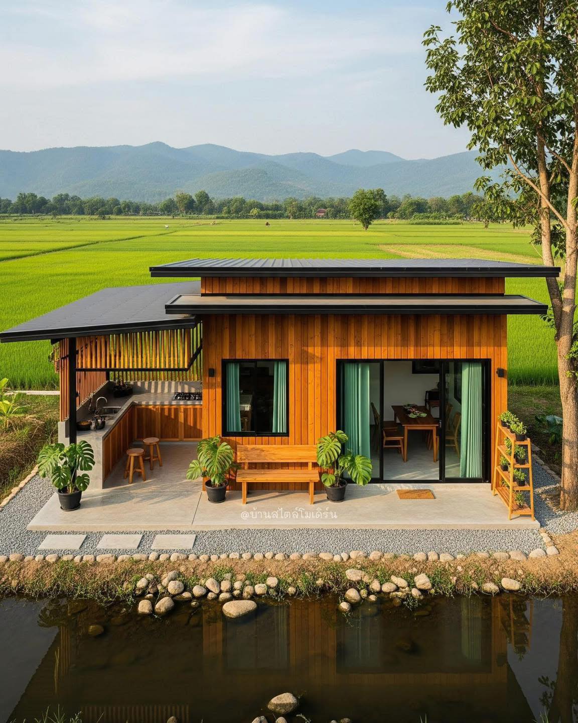 บ้านพอเพียง - กระหลังเล็กมีระเบียงริมน้ำ #บ้านสวนในฝัน | Facebook