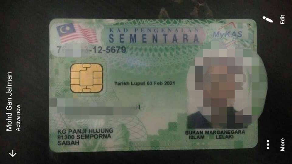 Kad Pengenalan Sementara Mykas Bosku Urang Kita Sabah Facebook