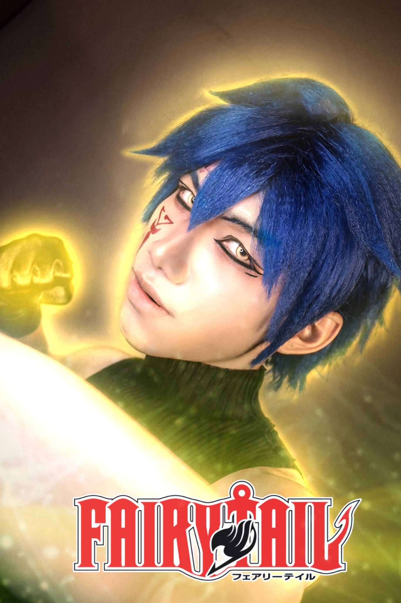 Perruque Cosplay Jellal Fernandez Bleu - Anime Fairy Tail - Neuf Avec Étiquettes