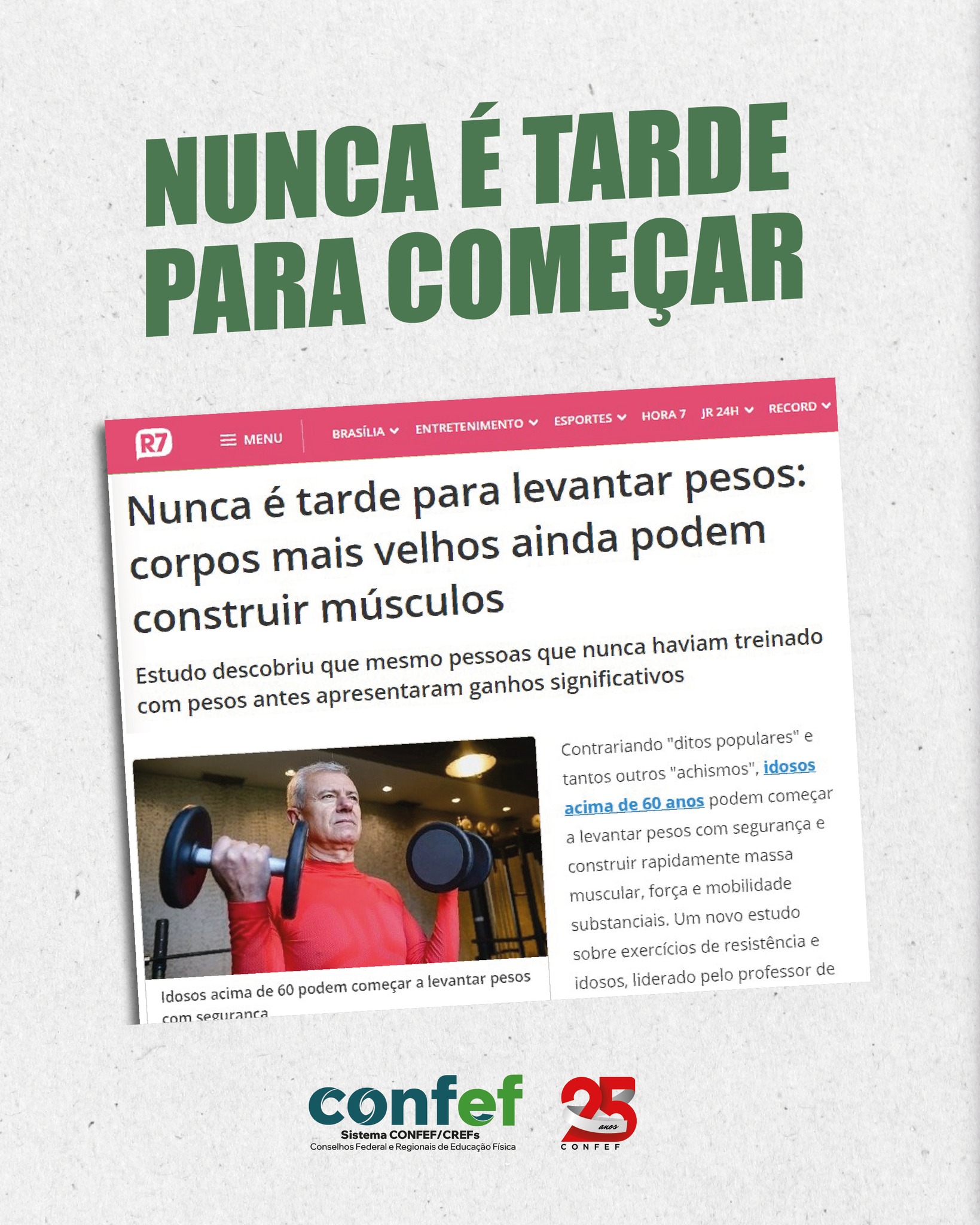 Com a... - Conselho Federal de Educação Física - CONFEF