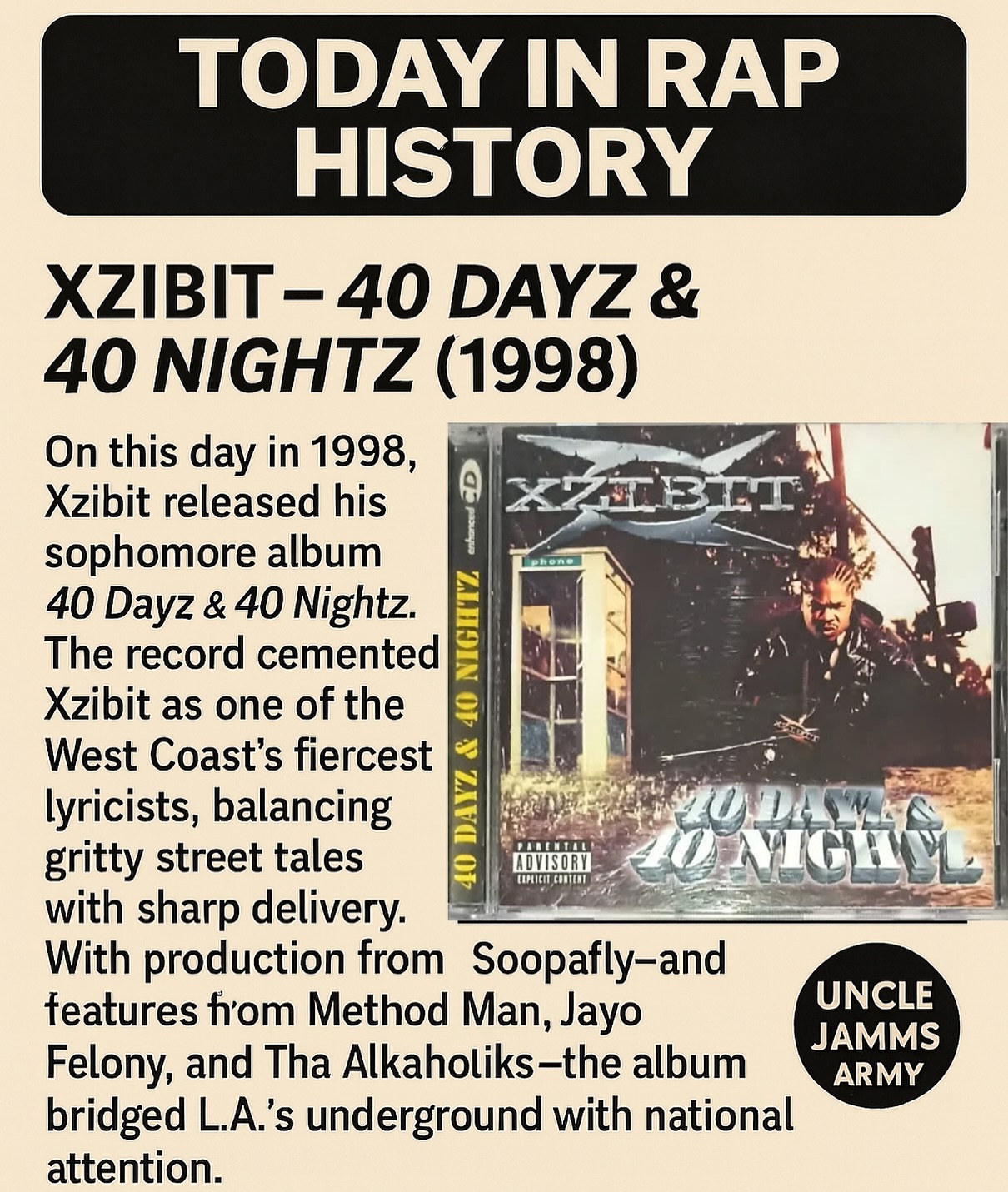 📲 On this day, 28 years ago, #Xzibit released his second studio