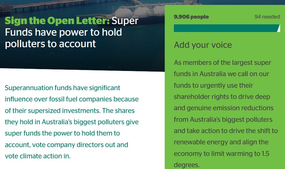 Australian Retirement Trust QSuper & Sunsuper Members for Climate Action