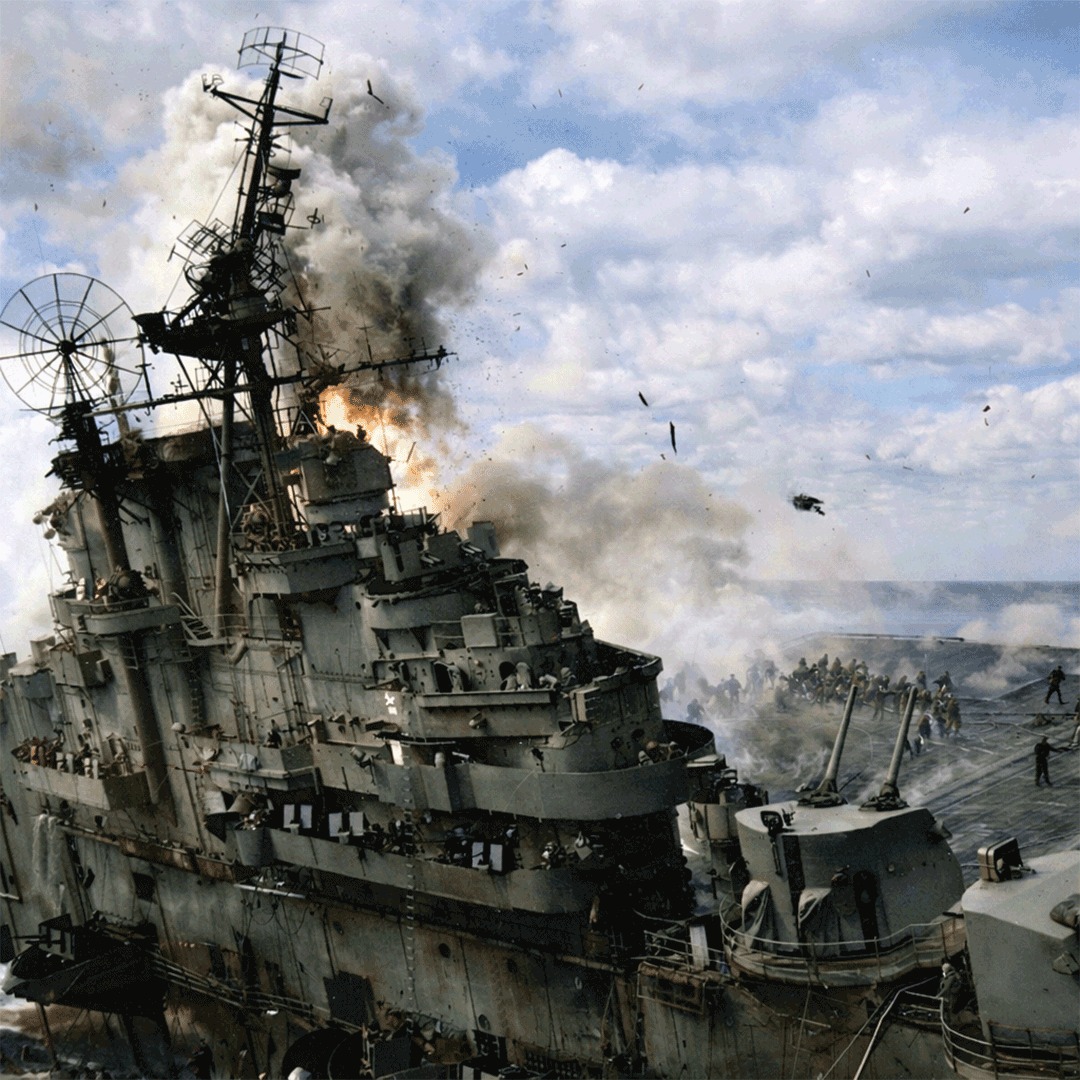Naval - A series of explosions rocked the USS Franklin after the ...