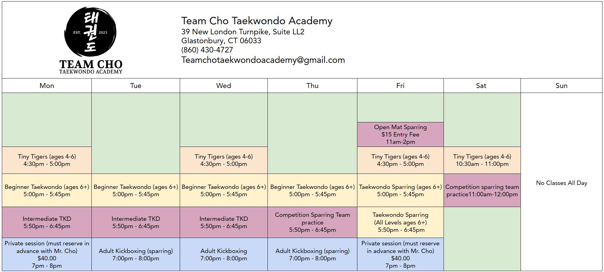 Team Cho Taekwondo Academy | Glastonbury CT