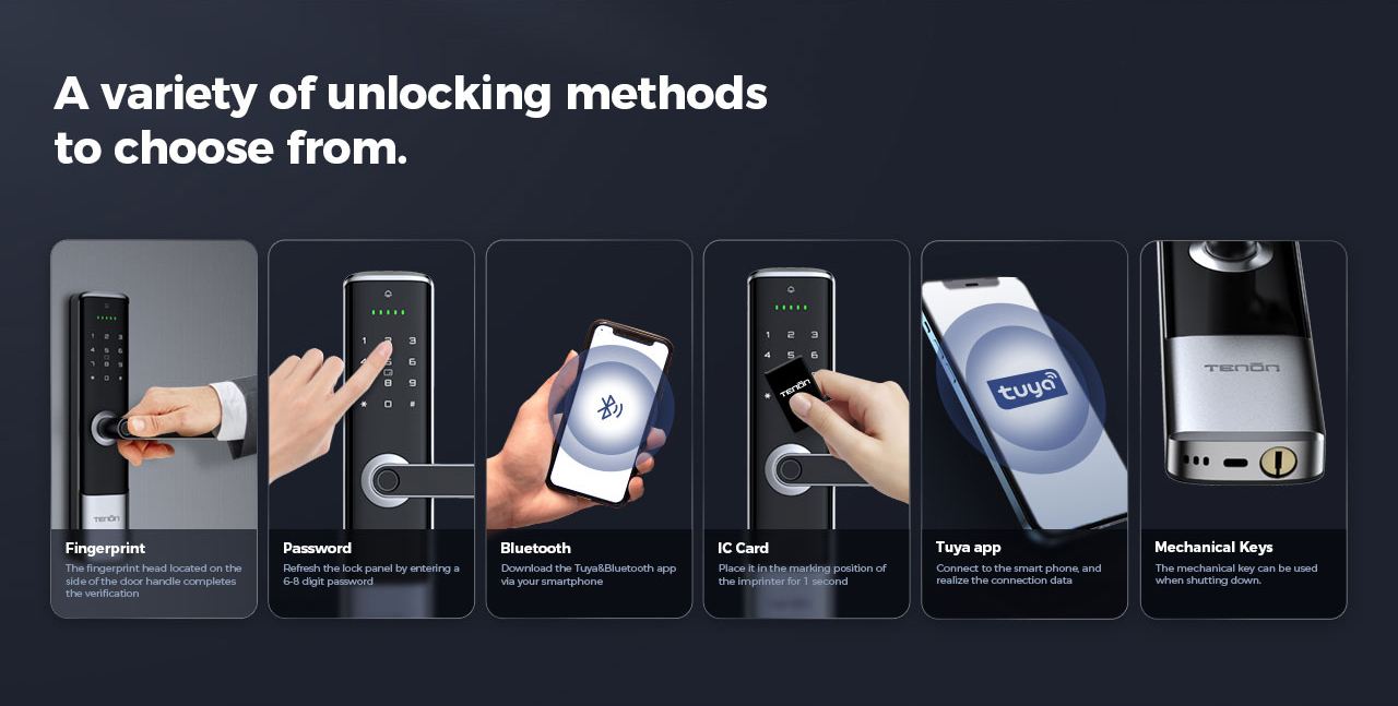 Tenon - TENON K6 Digital Fingerprint Door Lock Main Function: 1 ...