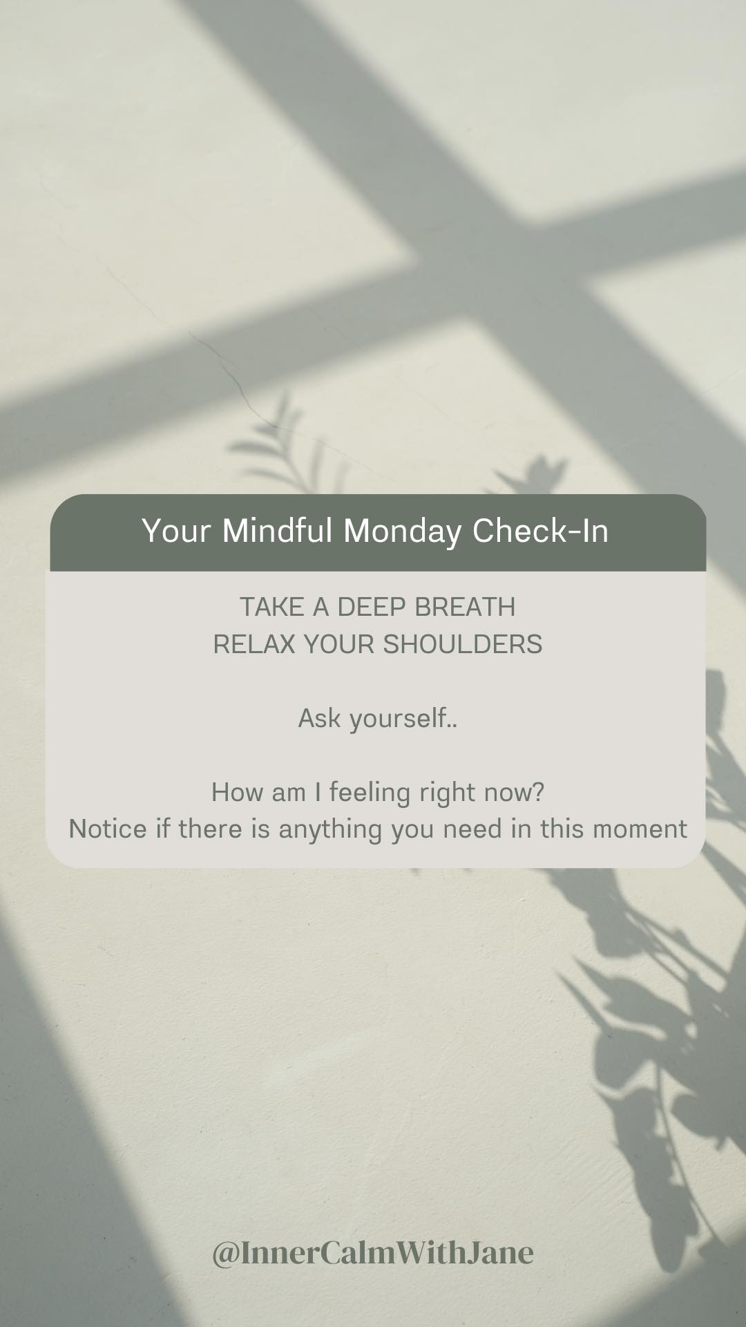 💚 YOUR MINDFUL MONDAY CHECK-IN 💚 A... - Innercalmwithjane | Facebook