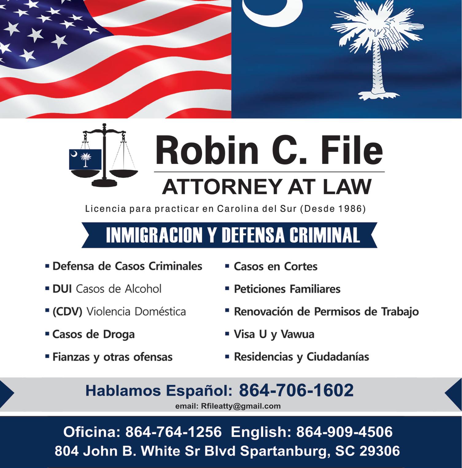 Robin C. File Attorney at Law | Spartanburg SC