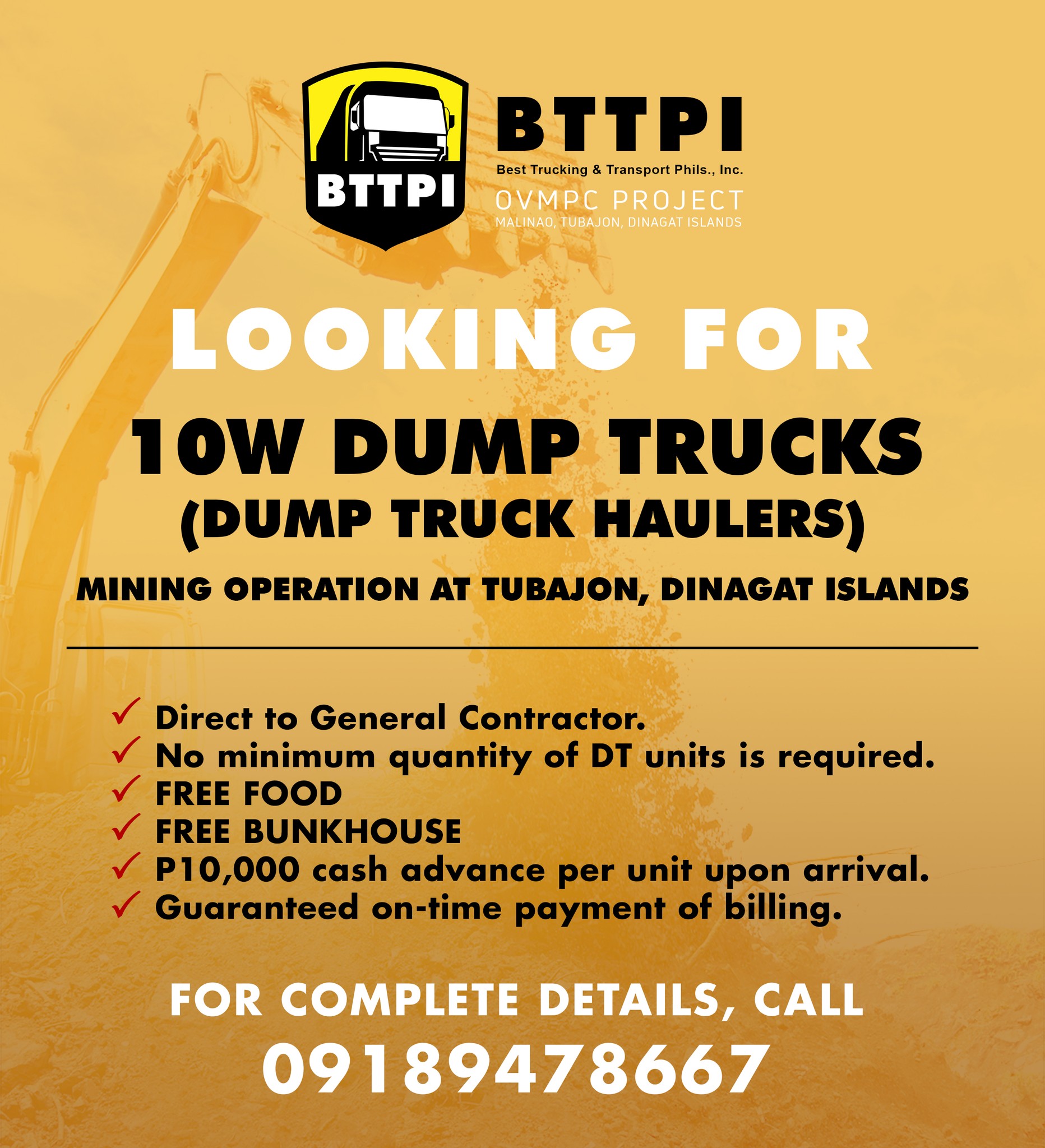 BTTPI Best Trucking and Transport Philippines, Inc. - PGMC Project | Claver