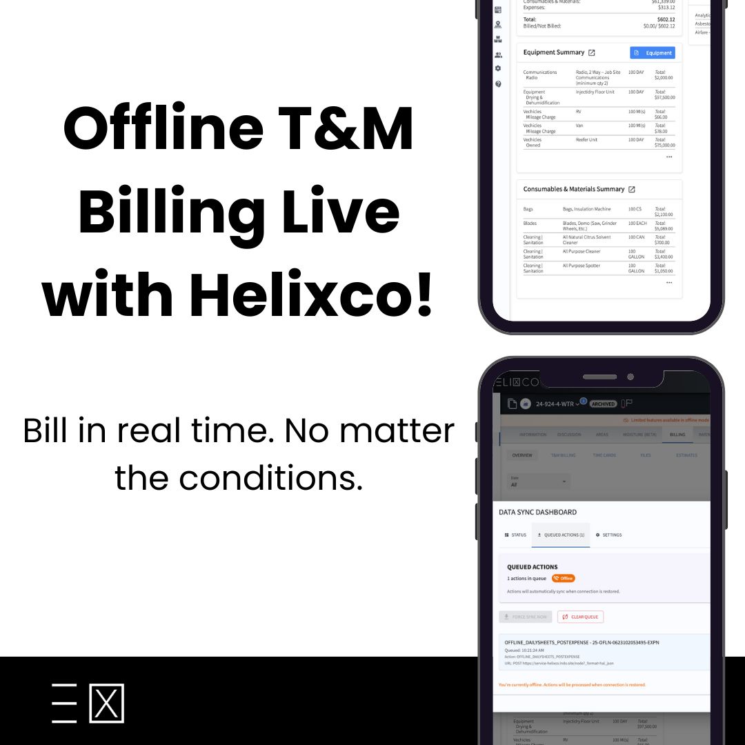 Helix - Offline T&M Billing is now live with Helixco! No service? No ...