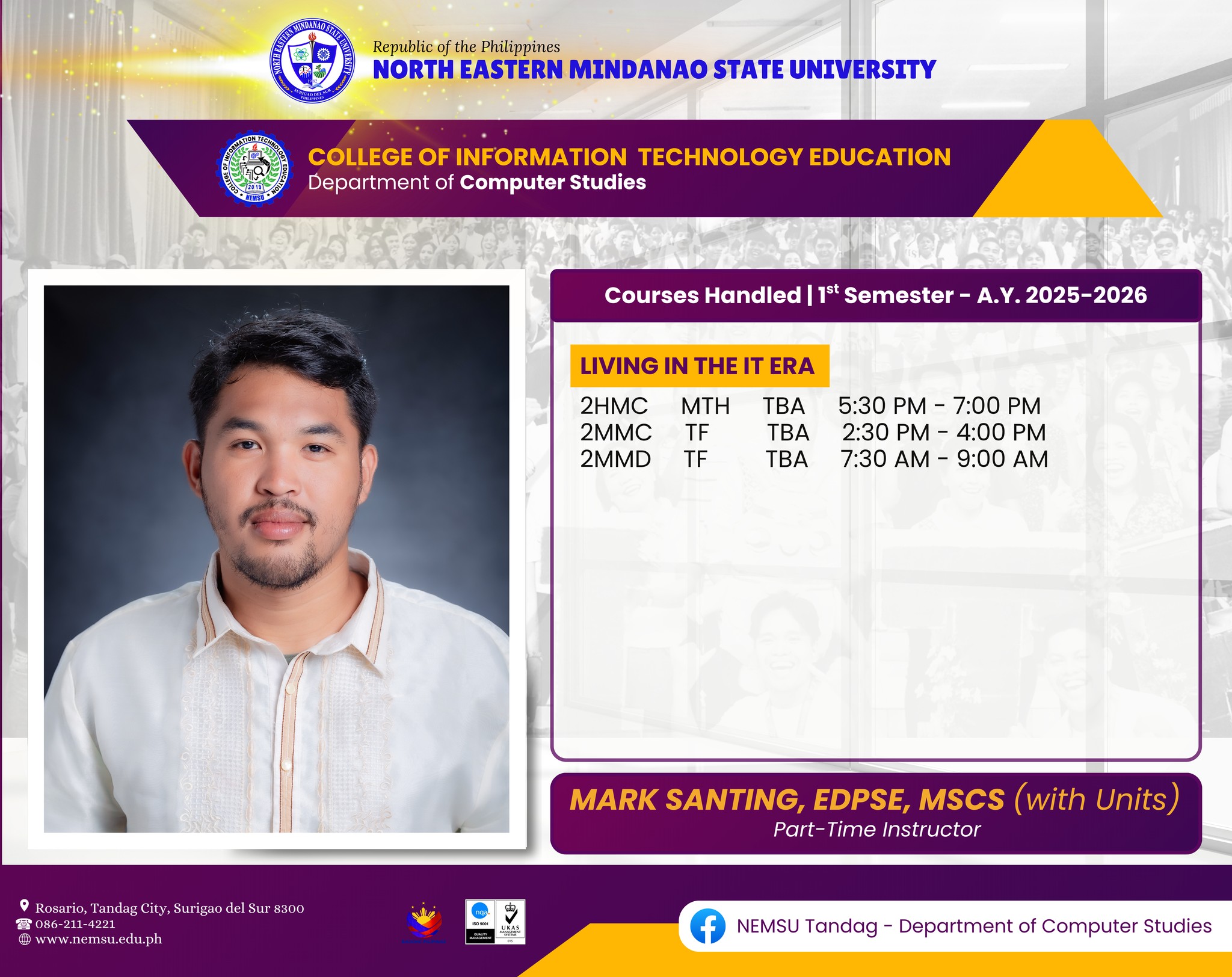 NEMSU... - NEMSU Tandag - Department of Computer Studies