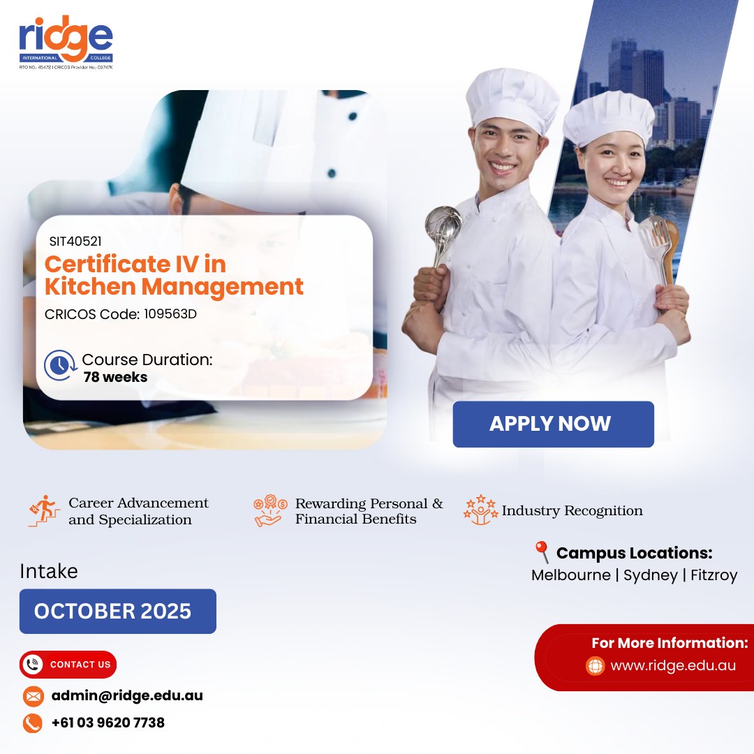 Ridge - Step into Leadership in the Culinary World! The Certificate IV ...