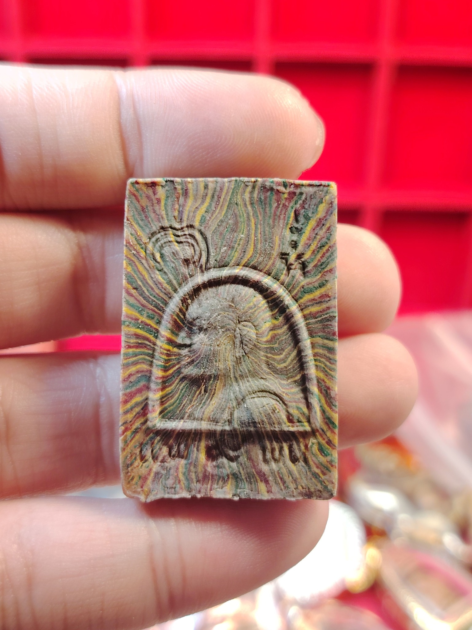 LP Pae Wat Pitkulthong 9喷彩虹崇迪佛有金银铜三个符管Be2539 龙婆培