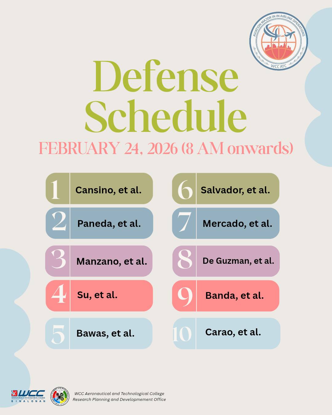 𝐃𝐄𝐅𝐄𝐍𝐒𝐄 𝐒𝐂𝐇𝐄𝐃𝐔𝐋𝐄 𝐅𝐎𝐑 𝐀𝐈𝐑𝐋𝐈𝐍𝐄 𝐎𝐏𝐄𝐑𝐀𝐓𝐈𝐎𝐍𝐒 𝐌𝐀𝐍𝐀𝐆𝐄𝐌𝐄𝐍𝐓 𝐒𝐓𝐔𝐃𝐄𝐍𝐓𝐒 – 𝐓𝐇𝐄𝐒𝐈𝐒 𝟏 ...
