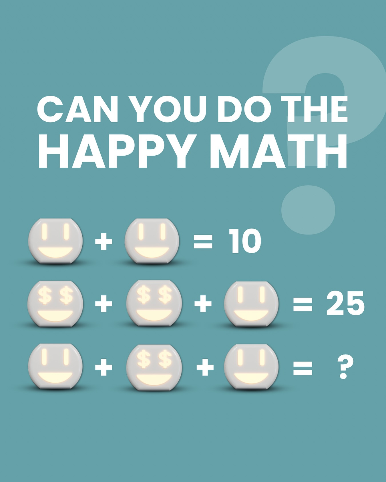 Happy Socket - 🧮 Can you solve the Happy Math? Smiley’s... | Facebook
